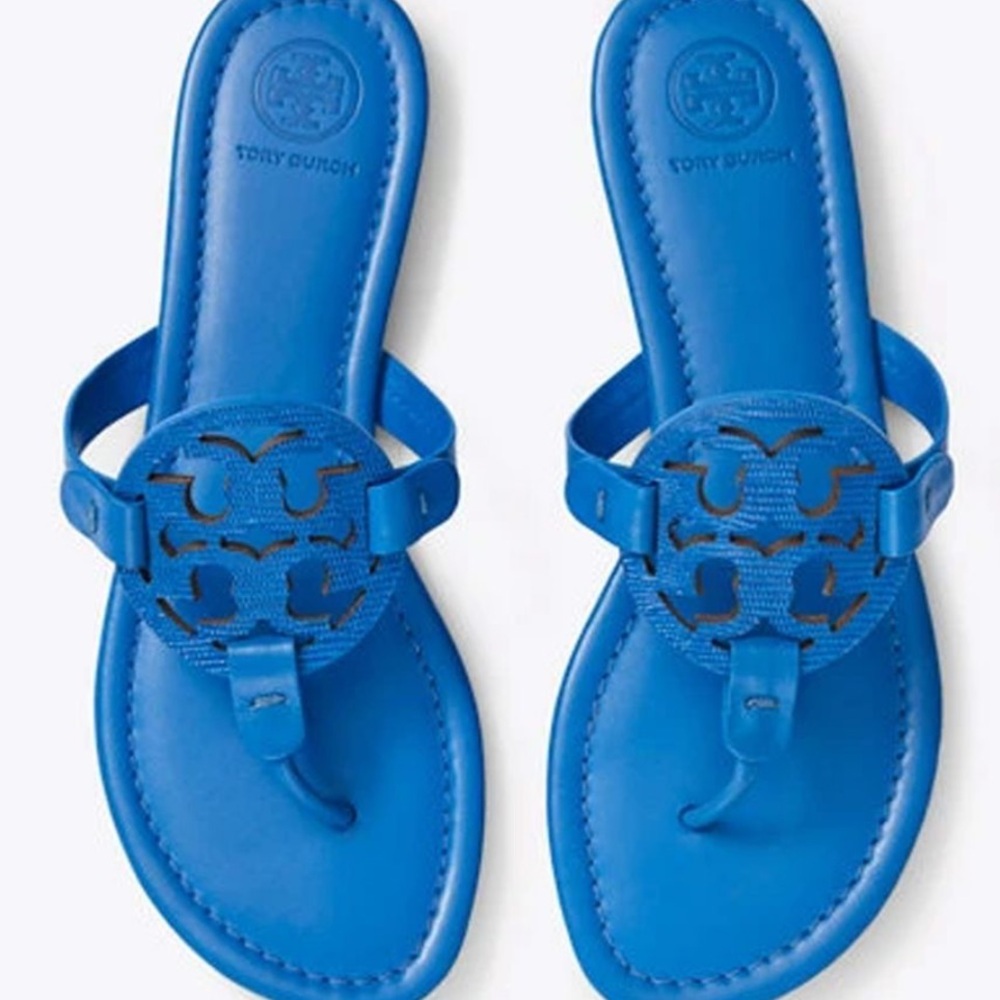 Tory Burch
Miller Leather Logo Thong Sandal, Greek Blue